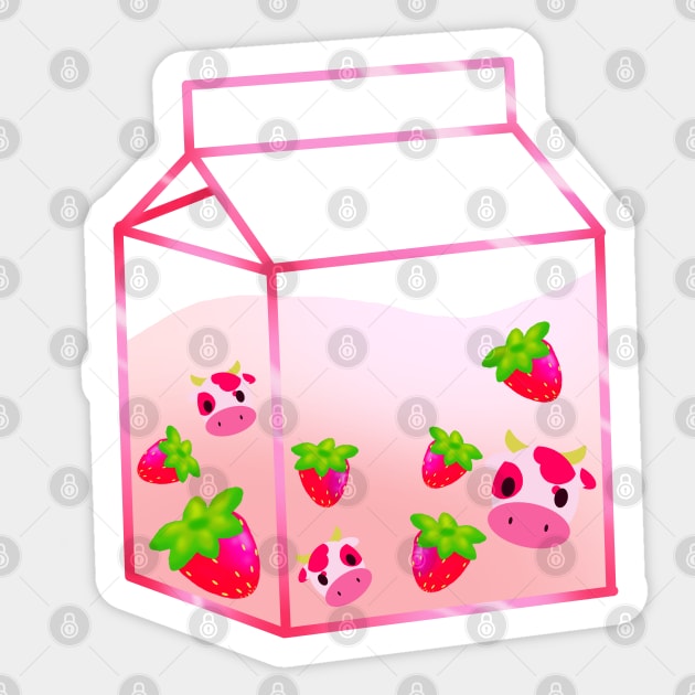 Strawberry Milk Sticker by JessicaMarieH